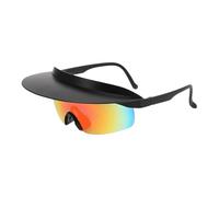 Générique Visor Sunglasses, Cycling Sunglasses, Lightweight PC Coated Outdoor Mirrored Lens Sports Shades, Ideal for Hiking Baseball Camping Golf Fishing Driving, 6.7 x 2.17 inches, 1 Piece