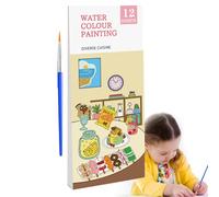 Générique watercolor painting art set, watercolor painting book for - pocket book set for boys | travel art kit with brush for ga