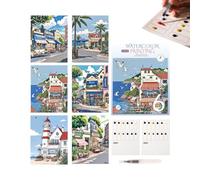Générique Watercolour Travel Set - 12 Colours, Practical Portable Notebook | Watercolour Creative Supplies, For Car Travel, Studio, Outdoor, Classes, Pottery, Fresco, Crafts