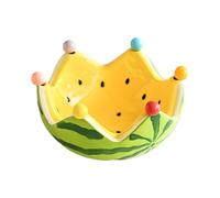 Générique Watermelon Salad Bowl - Ceramic Pasta Bowl with Six Forks Stainless Steel | Kitchen Utensil for Home, Cafe, Restaurant, Party, Wedding, Birthday Gift
