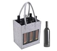 Générique Wein Träger | 6 Flaschen Tasche | Filz Wein Tragetasche | Auslaufsicherer Flaschenhalter mit Griff für Reisen Picknick Outdoor Transport Rotwein Likör, Light Grey, Se référer au descriptif