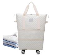 Générique Wheeled Sports Bag with Wheels, Foldable Travel Bag, Travel Bag with Removable Wheels, Expandable Suitcase Travel Bag for Parents Travel, beige, Se référer au descriptif, Refer to