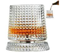 Générique Whisky Glass | 360 Degree Rotating Base for Clear Glassware | Whisky Cups for s | Gift for Santa Party Christmas Birthday Holiday