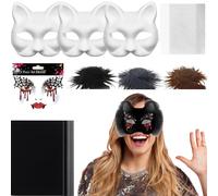Générique White Cat - Neutral Animal , Canvas and Felt Costume Accessory for Adult Costume, Party, Costume, Carnival Masquerade
