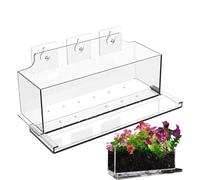 Générique Window Planters, Transparent Planter with Suction Cups, Window Sill Planter for Balcony, Terrace, Patio, Fence, Home