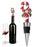 Générique Wine Bottle Corker - Classic Christmas Elements Reusable Beer, Wine Stopper, Bottle Caps for Glass, Beer Stopper, Sealing Covers for Soy Milk, Kitchen Bar, 4.33 x 1.57 inches