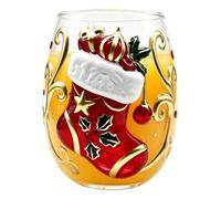 Générique Wine Glasses Decoration Shiny Stemless And Lead Free | Father Christmas Decor Drinking Glass for Tea, Juice, Cocktail, Water, Soda, Beer, Milk, Party, Family Meeting, Room