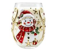 Générique Wine Glasses Seasonal Decorative Cup Stemless | Christmas Glass 3D Santa Claus For Drink For Bar Dining Room Party Family Meeting Juice Cocktail Water