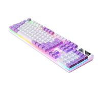 Générique Wired Game Keyboard, 104 Keys Mechanical Keyboard, 17.13x5.12in Luminous RGB Design, Desktop Computer Keyboards, Durable Key Switches, Ideal for PC Gamers