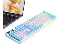 Générique Wired Game Keyboard, 104 Keys Mechanical Keyboard, 17.13x5.12in Luminous RGB Design, Desktop Computer Keyboards, Durable Key Switches, Ideal for PC Gamers