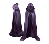 Générique Witch Cape | 150cm Hooded Cape for Witch and Vampire Halloween | Raven Cosplay Dress Unisex Long for Theatre Costume Masquerade Medieval Parties