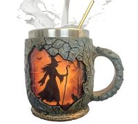 Générique Witch - Vintage Spellcaster Ceramic Tea Cup Halloween Mystic Glasses | 3D Tree Bark Texture with Handle, Ergonomic, 386 Drink Container