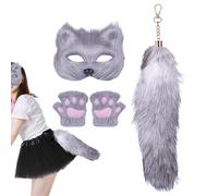 Générique Wolf Costume for Women | Set for Halloween | Costume Accessories Gloves Paws Tail for Boys Girls Halloween Role Play