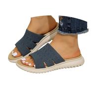 Générique Women Mesh Breathable Open Toe Flat Casual Summer Beach Stroll Sandals, Marine, 6 UK
