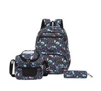 Générique Women's Backpack Embroidered Bohemian Lightweight Small Multifunctional Shoulder Bag for Daily Travel School (Light Blue, One Size), Black, Taille unique, Duffel Backpacks
