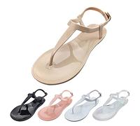 Générique Women's Beach Flip Flop, Large Size, Comfortable Summer Flip Flops, Slide with Strap Flat Slipper Casual Wide Foot Slipper Soft Sole Slippers Round Toe Sandals, White., 6 UK
