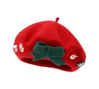 Générique Women's Berets, Elegant Retro Hat with Bow | Warm Christmas Hat for Artists for Winter Party, Costume, Holiday, Thanksgiving, New Year Outfit and Cosplay