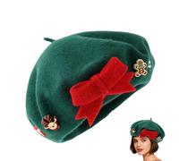 Générique Women's Berets, Warm Winter Hat Retro Style, Elegant Christmas Hat with Bow | For Parties, Costumes, Thanksgiving, New Year, Cosplay, Events