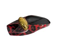 Générique Women's Casual Mules Fish Style Leopard Print Classic Flat Sole Comfortable Sandals for Beach Home or Casual Style, Red165, 9.5 UK