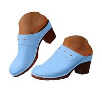 Générique Women's Clogs and Mules - Closed Front/Back Open Shoes - Summer Sandals - Breathable Comfortable Bohemian - Fashion Design for Everyday and Party - Elegant Design, Sky blue, 6 UK