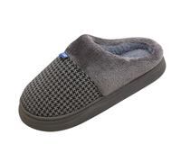 Générique Women's Closed Warm Slippers - Round Toe Slipper Soft Slippers Silent Slippers Non-Slip Thick Sole Slippers, grey, 9 UK