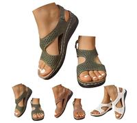 Générique Women's Comfortable Walking Sandal, Women's Summer Open Toe, Sandals Large Size Breathable Bare Feet Casual Lightweight Platforms Round Toe Slides Large Size 36-43, Brown, 6 UK