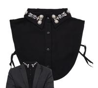 Générique Women's Detachable Collar, Elegant Sparkling Necklace with Rhinestone Inserts and Sparkling Pearls for Blouse, Dress, Tops, Christmas Party, Dating, Fashion Accessories for Women, Se référer