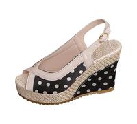 Générique Women's Espadrille Espadrilles Sandals Cross Strap Open Toe Sandals Beach Holiday Comfortable Non-Slip with Adjustable Buckle, Black, 6 UK