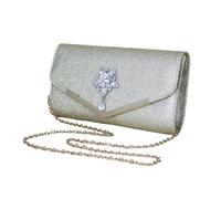 Générique Women's Evening Clutches, Formal Bag - Small Elegant Chain Bag , Gold, Se référer à la description