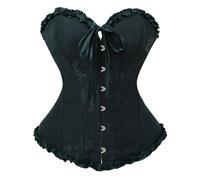 Générique Women's Gothic Steampunk Corset Bustier, Lace Up Overbust Top Pirate Vampire Medieval Bustier Shapewear Lingerie Bodyshaper, Costume Victorian Medieval for Halloween Party Carnaval