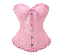 Générique Women's Gothic Steampunk Corset Bustier, Lace Up Overbust Top Pirate Vampire Medieval Bustier Shapewear Lingerie Bodyshaper, Costume Victorian Medieval for Halloween Party Carnaval