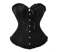 Générique Women's Gothic Steampunk Corset Bustier, Lace Up Overbust Top Pirate Vampire Medieval Bustier Shapewear Lingerie Bodyshaper, Costume Victorian Medieval for Halloween Party Carnaval