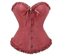 Générique Women's Gothic Steampunk Corset Bustier, Lace Up Overbust Top Pirate Vampire Medieval Bustier Shapewear Lingerie Bodyshaper, Costume Victorian Medieval for Halloween Party Carnaval