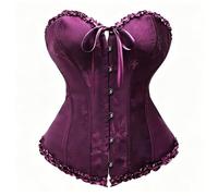 Générique Women's Gothic Steampunk Corset Bustier, Lace Up Overbust Top Pirate Vampire Medieval Bustier Shapewear Lingerie Bodyshaper, Costume Victorian Medieval for Halloween Party Carnaval
