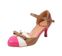 Générique Women's High Heel Pumps Thick Sole Sandals Women Summer Comfortable Colorful Style Dance Shoes Women Chic and Elegant for Belly Dance, Festival and Evening, 01 Pink, 4 UK