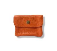 Générique Women's Iridescent Metallic Leather Wallet, 3 Compartments RFID Case, Grained Orange, 12 cm, Minimalist