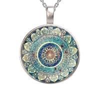 Générique Women's Necklace - Artistic Glass Flower Pendant Elegant Chain | Soothing Yoga Accessory, Handmade Jewellery, Gift for Women, Elegance and Style Every Day, Se référer au descriptif