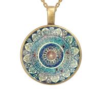 Générique Women's Necklace - Artistic Glass Flower Pendant Elegant Chain | Soothing Yoga Accessory, Handmade Jewellery, Gift for Women, Elegance and Style Every Day, Se référer au descriptif