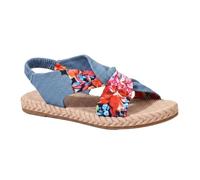 Générique Women's Open Toe Twisted Cross Strap Slingback Flat Sole Braided Edge Printed Or Floral Open Toe Sandals Casual Open Shoes For Beach Going Out, 01 Sky Blue, 4 UK