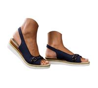 Générique Women's Platform Wedge Sandals - Chic Open Toe - Comfortable Thick Sole - Breathable Summer Mules - Ideal for Everyday Wear - 2026 Trend, Blue, 7 UK