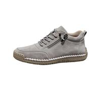 Générique Women's Running Trainers Men Low Couple Lace-Up Side Zip Round Toe Flat Sole Style Casual Plain Sports Shoes Daily Walking City Leisure Shoes, 01 Grey, 9 UK