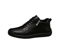 Générique Women's Running Trainers Men Low Couple Lace-Up Side Zip Round Toe Flat Sole Style Casual Plain Sports Shoes Daily Walking City Leisure Shoes, 01 Black, 11 UK