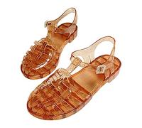 Générique Women's Sandal Summer Chic and Comfortable Sandals Spartan Bare Feet Lightweight Breathable Flat Rubber Slide Sandal with Strap Casual Sandals Women's Summer Beach Slide Sandals, Orange, 4