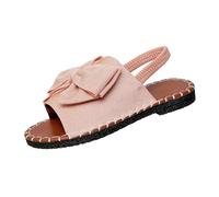 Générique Women's Sandal Summer Comfortable Sandals Women's Chic Summer Sandals 2026 Sandals Butterfly Bow Barefoot Chic And Elegant Slides Large Size Soft Sole Flat Slide Casual Sandals, pink, 8 UK