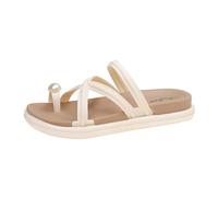 Générique Women's Sandals Summer Comfortable Flip Flops Open Toe Spacer Cross Straps Thick Flat Sole Design Minimalist Shoes Hallux Valgus for Beach Going Out Holiday, 01 Beige, 6 UK