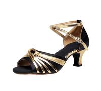 Générique Women's Shoes Glitter Heels Sandals Open Toe Open Toe Cross Strap Shoes Latin Dance Salsa Tango Mules Women Passion Elegant Chic, A Black 5cm, 6 UK