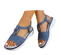 Générique Women's Spring Summer Fashion Active Solid Leather Closure Comfortable Breathable Sports Sandals for City Leisure Dynamic, Navy117, 9 UK