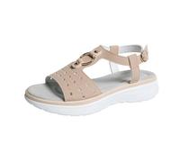 Générique Women's Spring Summer Fashion Active Solid Leather Closure Comfortable Breathable Sports Sandals for City Leisure Dynamic, Beige117, 7 UK