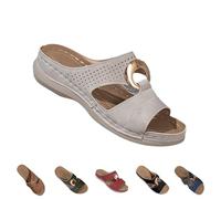 Générique Women's Summer Chic and Comfortable Sandal, Women's Summer Pool Sandal, Wedge Sandals Flat Barefoot Casual Lightweight Slide Large Size Beach Slides Sandals 36-43, White., 4 UK