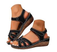 Générique Women's Summer Sandals Elegant Comfortable Wedge Sandals for Women Light Blue with Straps and Ergonomic Cork Wedge Sole. Women's Summer Wedge Soles, G, 4.5 UK
